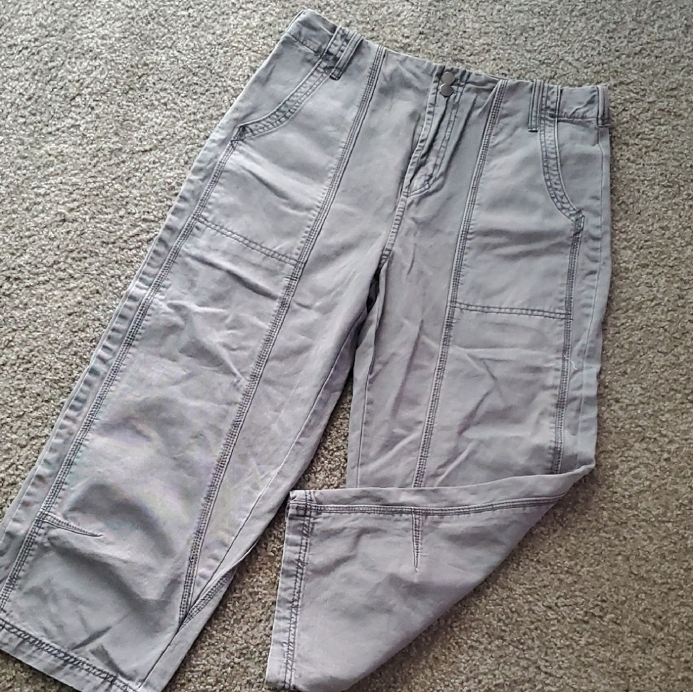 Oli & Hali Womens Gray Barrel Cargo Pants